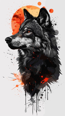 Wolf head in grunge style. Vector illustration for your design.