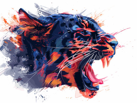 Tiger head in grunge style. Vector illustration for your designのイラスト素材