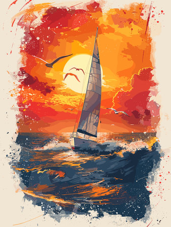 Octopus. Grunge watercolor background. Vector illustration.のイラスト素材