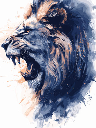 Hand drawn illustration of a deer with big antlers on grunge backgroundのイラスト素材