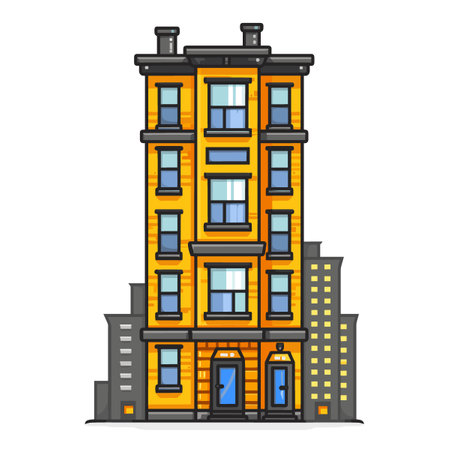 City building icon. Flat illustration of city building vector icon for webのイラスト素材