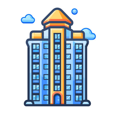 Building icon. Flat illustration of building icon for web and mobile designのイラスト素材