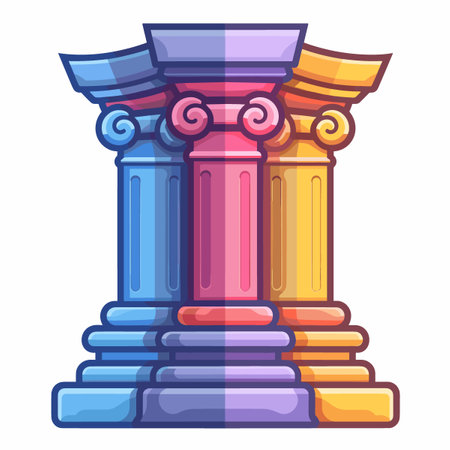 Column icon. Cartoon of column vector icon for web design isolated on white backgroundのイラスト素材