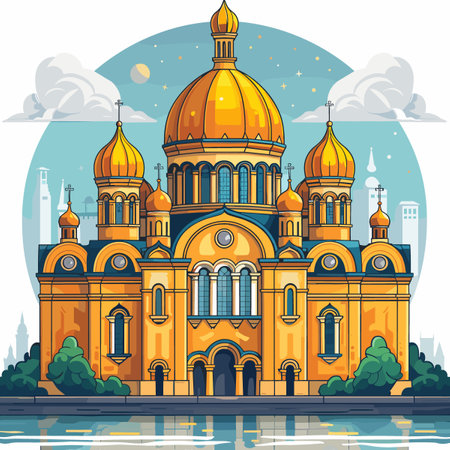 Medieval castle in flat style. Colorful vector illustration for your design.