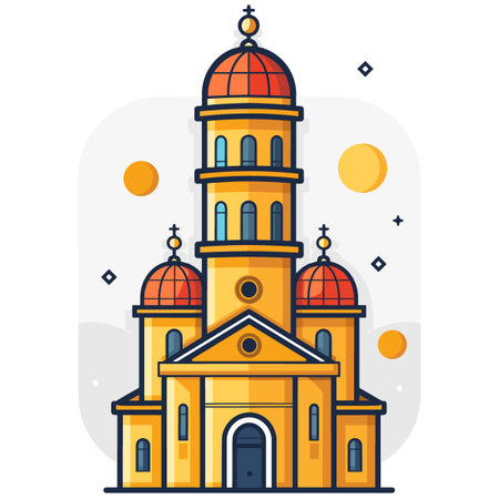Church building icon. Flat illustration of church building icon for web designのイラスト素材