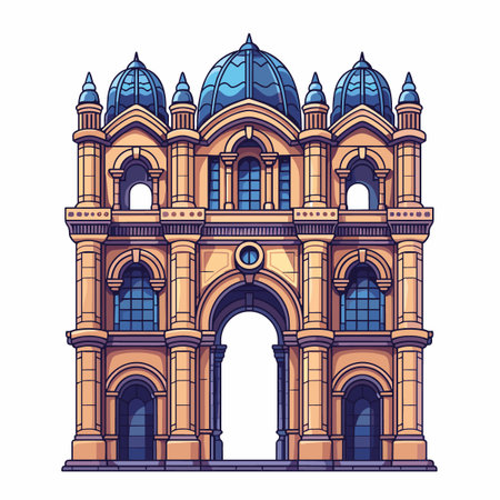 Taj Mahal in Agra, Uttar Pradesh, India. Vector illustrationのイラスト素材