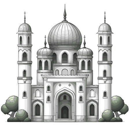 Church of St. John the Baptist. Vector illustration in flat styleのイラスト素材