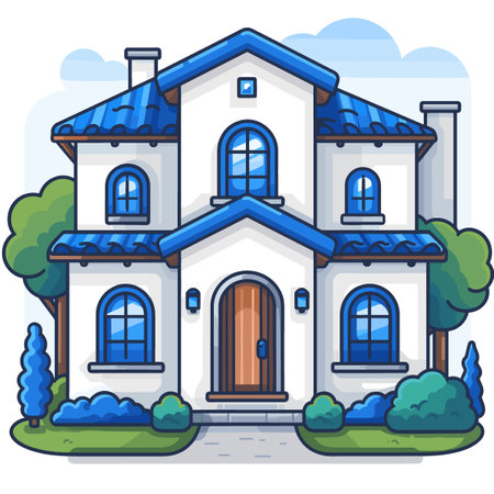 Building isometric icon, isolated on white background, vector illustration.のイラスト素材