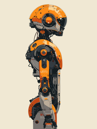 Vector illustration of a robot. Futuristic illustration of a futuristic robot.のイラスト素材
