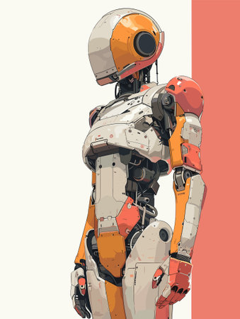 Futuristic robot. Artificial intelligence concept. Vector illustration for your designのイラスト素材