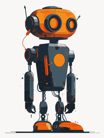 Vector illustration of a robot. Artificial intelligence. Futuristic technology.のイラスト素材