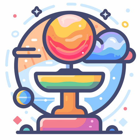 Astronomical globe in flat style. Vector illustration for your design.のイラスト素材