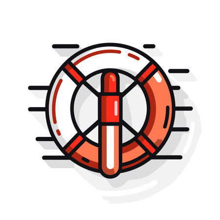 Lifebuoy icon. Flat illustration of lifebuoy icon for web design