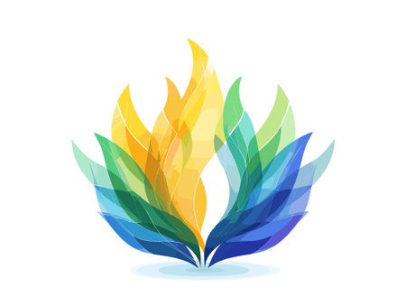 abstract colorful leaves on a white background, vector illustration, epsのイラスト素材