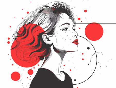 Portrait of a beautiful girl with afro hairstyle. Vector illustration.のイラスト素材