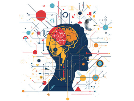 Abstract woman face. Vector illustration of a female head with abstract background.