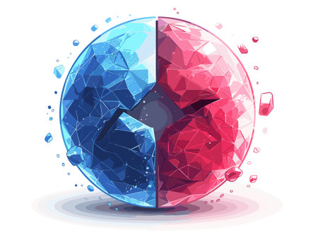 Abstract vector polygonal object. Illustration of a sphere.のイラスト素材