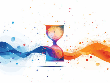 Abstract background with hourglass and waves. Vector illustration for your designのイラスト素材