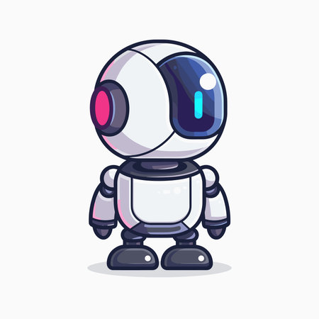 Robot cartoon character. Cute robot icon. Vector illustration.のイラスト素材