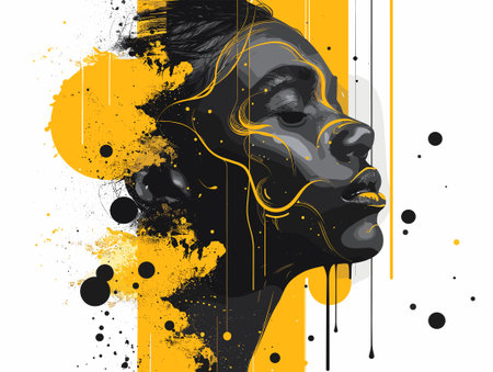 Fashion illustration of a beautiful woman. Grunge background.のイラスト素材