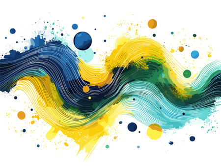 Abstract colorful background with splashes and blots. Vector illustration.のイラスト素材