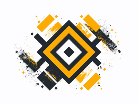 geometric square element with grunge effect. abstract vector illustration.のイラスト素材