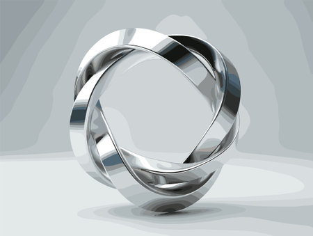 Wedding rings on a gray background. 3D illustration.のイラスト素材