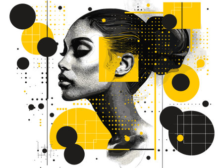 Fashion portrait of a beautiful woman in profile. Vector illustration.