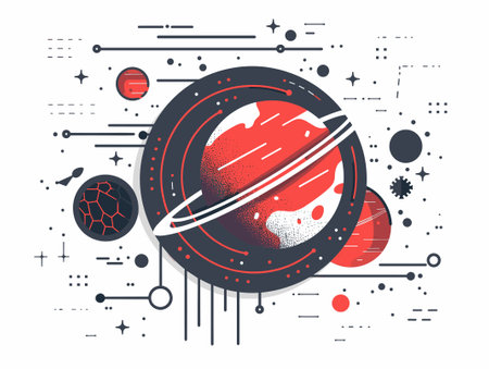 Planets and planets. Space exploration. Astronomy. Science. Vector illustrationのイラスト素材