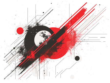 Abstract background with planet and grunge elements. Vector illustration. Eps 10のイラスト素材