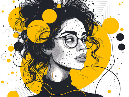 Fashion girl in sketch-style. Portrait of a beautiful young woman. Vector illustration.