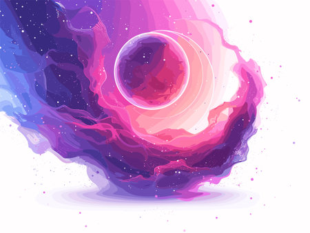 Abstract background with planets and stars. Vector illustration. Eps 10.のイラスト素材