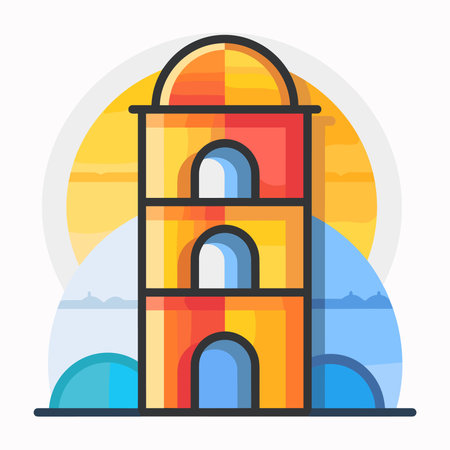 Colorful tower icon. Flat illustration of colorful tower icon for web designのイラスト素材