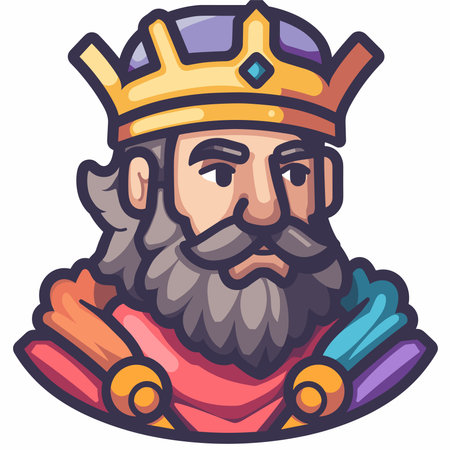 King with crown. Vector clip art illustration ready for vinyl cutting.のイラスト素材