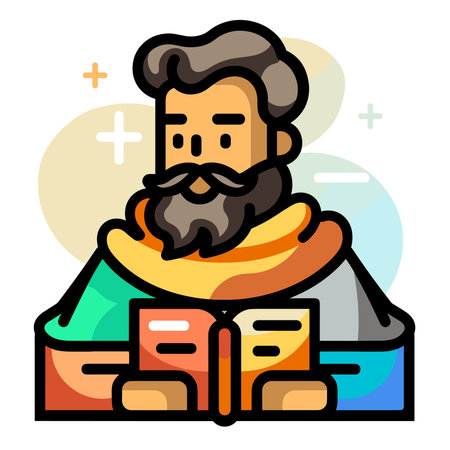 Man reading a book icon. Flat illustration of man reading a book icon for web designのイラスト素材