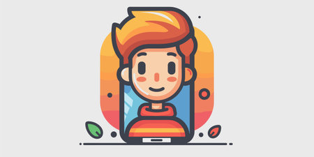 Vector illustration of a boy in a flat style. Flat design.のイラスト素材