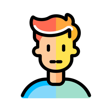 Man Face Icon Vector. Flat Color Ladder Design. Illustrationのイラスト素材