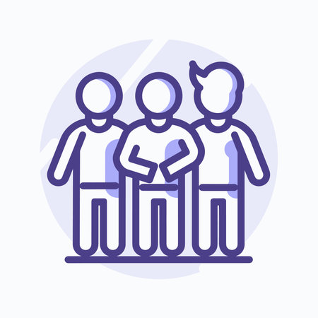 Family Icon. Editable Stroke Simple Design. Vector Illustration.のイラスト素材