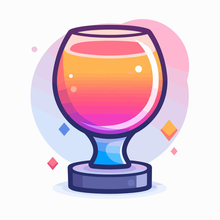 Cocktail glass vector illustration. Colorful flat style design.のイラスト素材