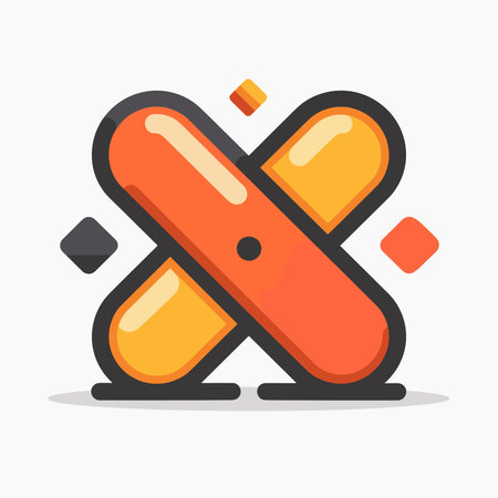 Crossed bandage icon. Vector illustration in modern flat style.のイラスト素材