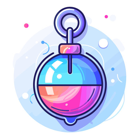 Colorful Christmas ball icon. Vector illustration in trendy flat style.のイラスト素材