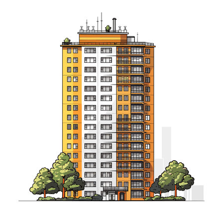 Building icon. Architecture urban and metropolis theme. Isolated design. Vector illustrationのイラスト素材