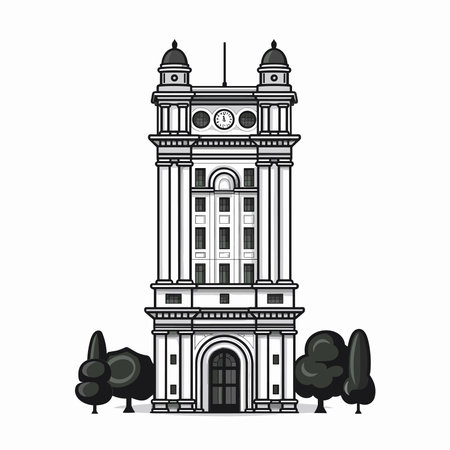 City building icon. Architecture urban and metropolis theme. Isolated design. Vector illustrationのイラスト素材