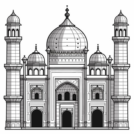 Taj Mahal, Agra, India. Vector Illustrationのイラスト素材