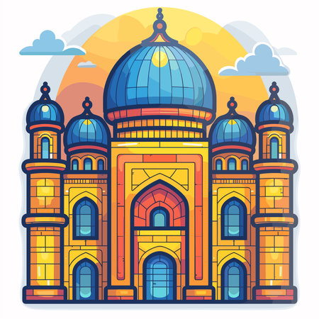 Dome of the mosque. Vector illustration in a flat style.のイラスト素材