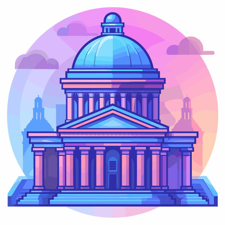 Capitol building in Washington DC, United States of America. Vector illustrationのイラスト素材