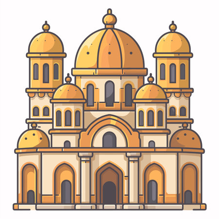 Church of the Holy Sepulchre. Vector illustration in flat styleのイラスト素材