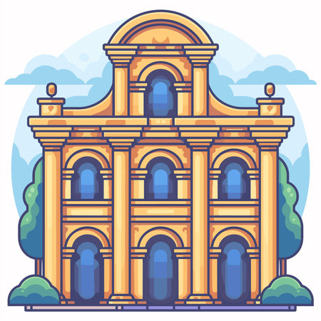 St. Isaac's Cathedral in St. Petersburg. Vector illustration.のイラスト素材