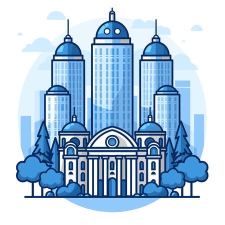 Church of St. Francis of Assisi. Vector illustration in flat style.のイラスト素材