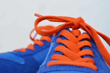 Blue sneakersの写真素材